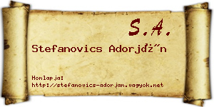 Stefanovics Adorján névjegykártya